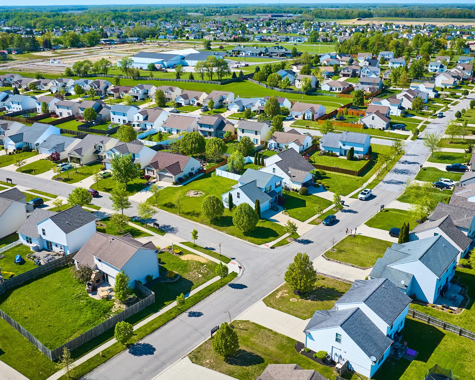 Aerial of the Huntley High School area in southeast McHenry County.